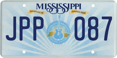 MS license plate JPP087