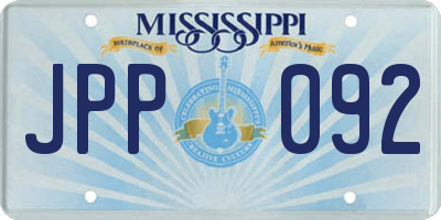 MS license plate JPP092
