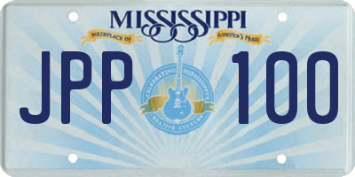 MS license plate JPP100