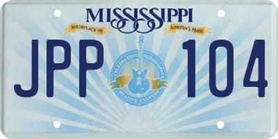 MS license plate JPP104