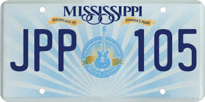 MS license plate JPP105
