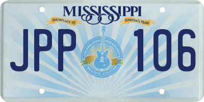 MS license plate JPP106