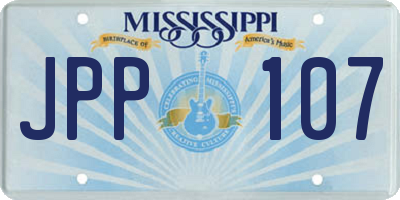 MS license plate JPP107