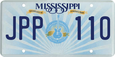 MS license plate JPP110