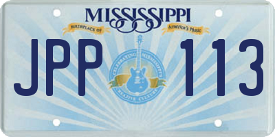 MS license plate JPP113