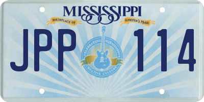 MS license plate JPP114