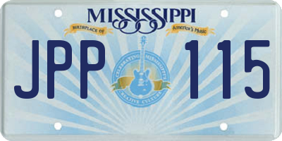 MS license plate JPP115