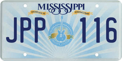 MS license plate JPP116