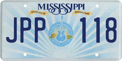 MS license plate JPP118