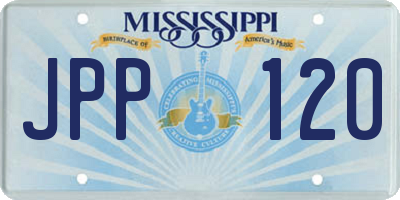 MS license plate JPP120