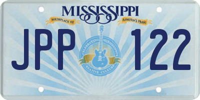MS license plate JPP122
