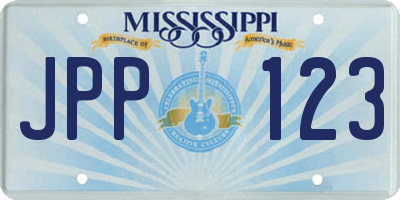 MS license plate JPP123