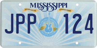 MS license plate JPP124