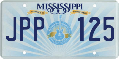 MS license plate JPP125