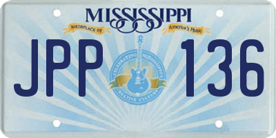 MS license plate JPP136