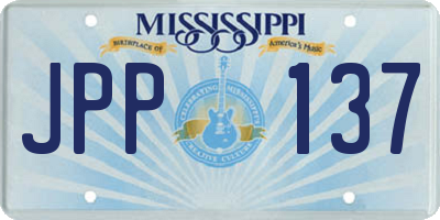 MS license plate JPP137