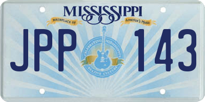 MS license plate JPP143