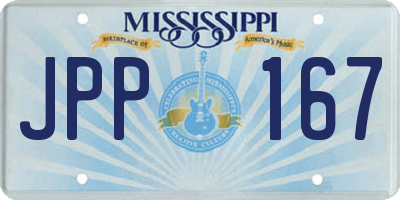 MS license plate JPP167
