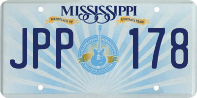 MS license plate JPP178