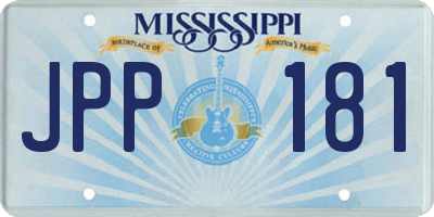 MS license plate JPP181
