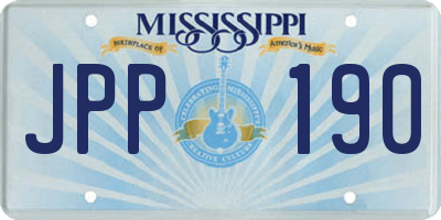 MS license plate JPP190