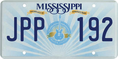 MS license plate JPP192
