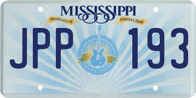 MS license plate JPP193