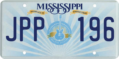 MS license plate JPP196