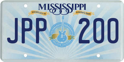 MS license plate JPP200