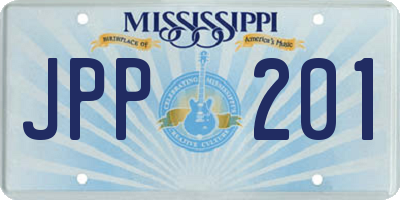 MS license plate JPP201