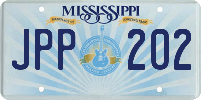 MS license plate JPP202