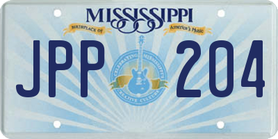 MS license plate JPP204