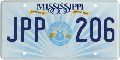 MS license plate JPP206