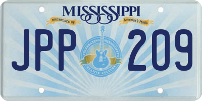MS license plate JPP209