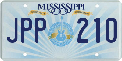 MS license plate JPP210