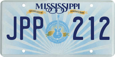 MS license plate JPP212