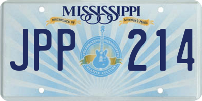 MS license plate JPP214