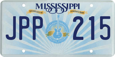 MS license plate JPP215