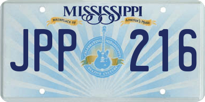 MS license plate JPP216