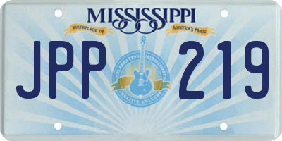 MS license plate JPP219