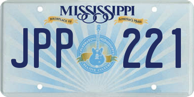 MS license plate JPP221
