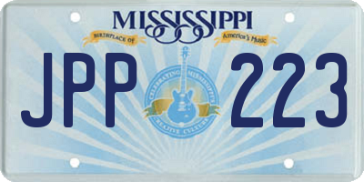 MS license plate JPP223
