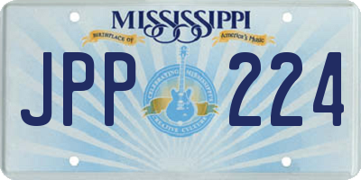 MS license plate JPP224