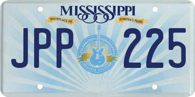 MS license plate JPP225
