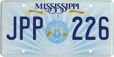 MS license plate JPP226