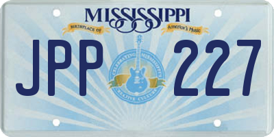 MS license plate JPP227