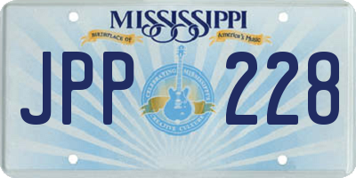 MS license plate JPP228