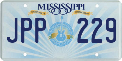 MS license plate JPP229