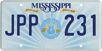 MS license plate JPP231