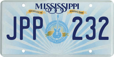 MS license plate JPP232